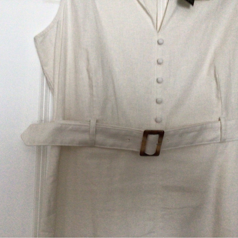 Banana Republic White Dress with Button Accents